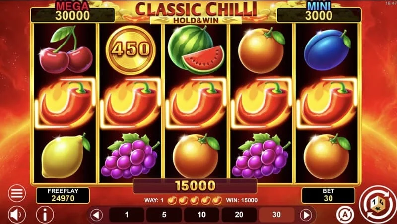Classic Chilli Hold & Win - fiksni Jackpot na simbolu